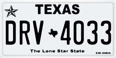 TX license plate DRV4033