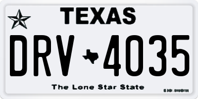 TX license plate DRV4035