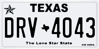 TX license plate DRV4043