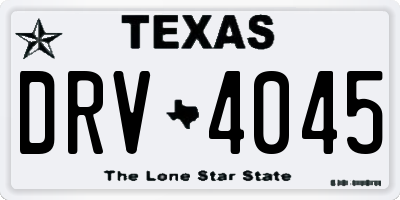 TX license plate DRV4045