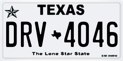 TX license plate DRV4046