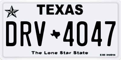 TX license plate DRV4047