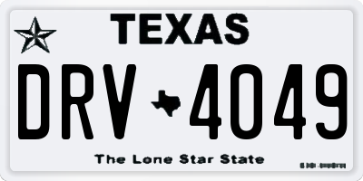 TX license plate DRV4049