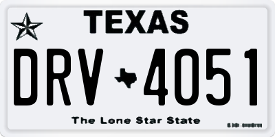 TX license plate DRV4051