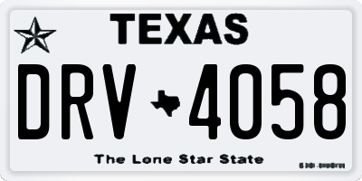 TX license plate DRV4058