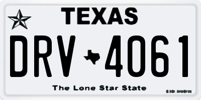 TX license plate DRV4061