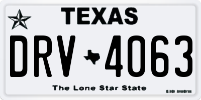 TX license plate DRV4063