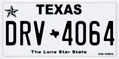 TX license plate DRV4064