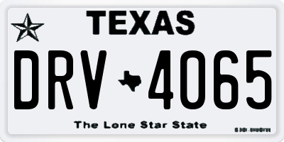 TX license plate DRV4065