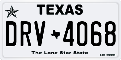 TX license plate DRV4068