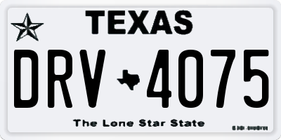 TX license plate DRV4075