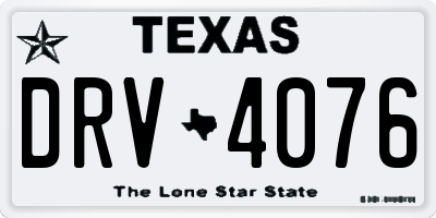 TX license plate DRV4076