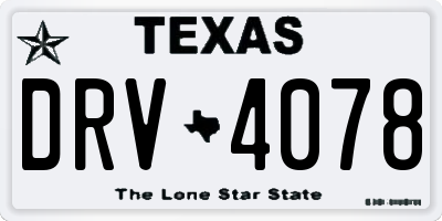 TX license plate DRV4078