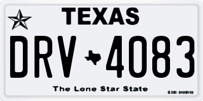 TX license plate DRV4083