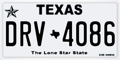 TX license plate DRV4086