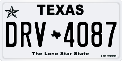 TX license plate DRV4087