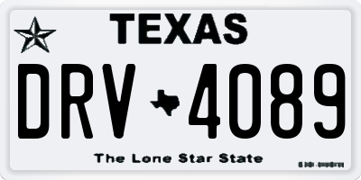 TX license plate DRV4089