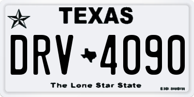 TX license plate DRV4090