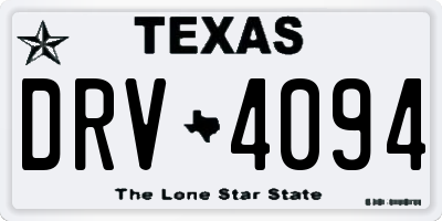 TX license plate DRV4094