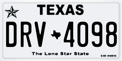 TX license plate DRV4098