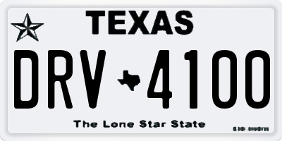 TX license plate DRV4100