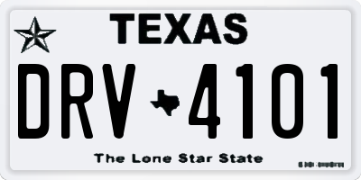 TX license plate DRV4101