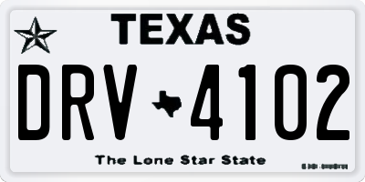 TX license plate DRV4102