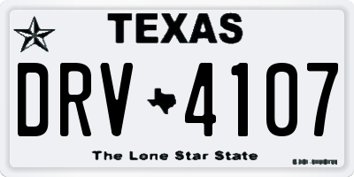 TX license plate DRV4107