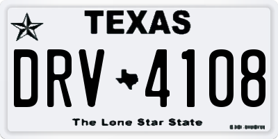 TX license plate DRV4108