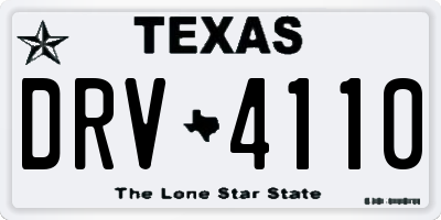 TX license plate DRV4110