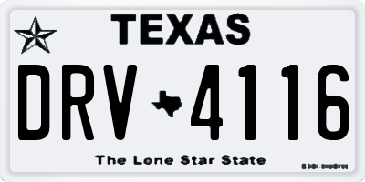 TX license plate DRV4116