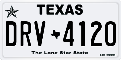 TX license plate DRV4120