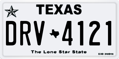 TX license plate DRV4121