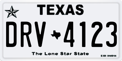 TX license plate DRV4123