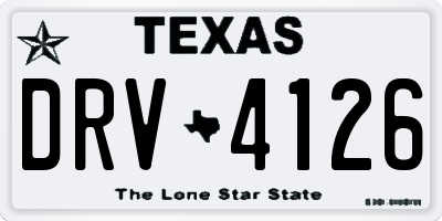 TX license plate DRV4126
