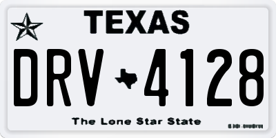 TX license plate DRV4128