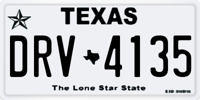 TX license plate DRV4135