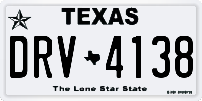 TX license plate DRV4138