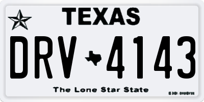 TX license plate DRV4143