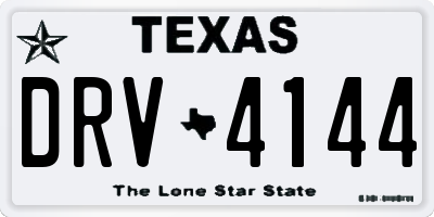 TX license plate DRV4144