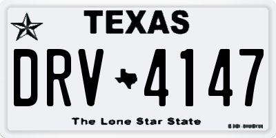 TX license plate DRV4147