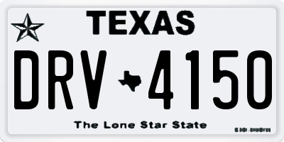 TX license plate DRV4150