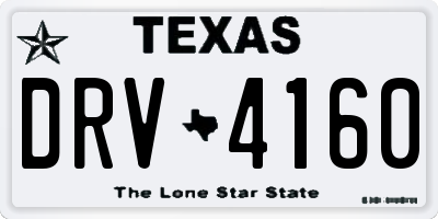 TX license plate DRV4160