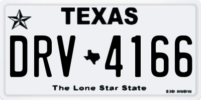 TX license plate DRV4166