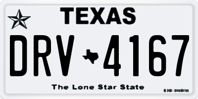 TX license plate DRV4167