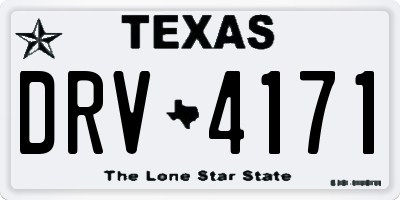 TX license plate DRV4171