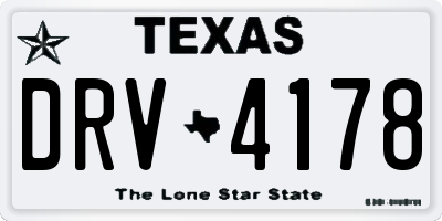 TX license plate DRV4178
