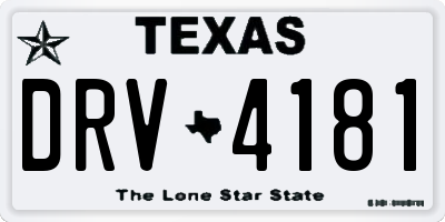 TX license plate DRV4181