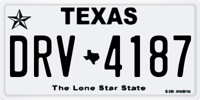 TX license plate DRV4187