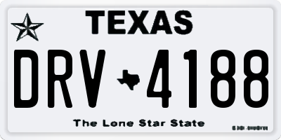 TX license plate DRV4188